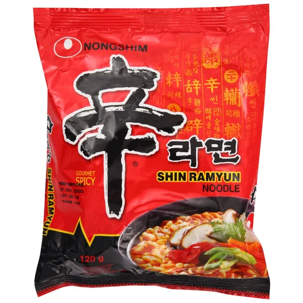 Greitai paruošiama RAMEN vermišelių sriuba SHIN RAMYUN, 120 g
