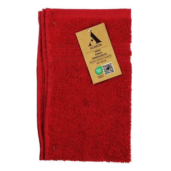 Roku dvielis Almeda sarkans 30x50cm