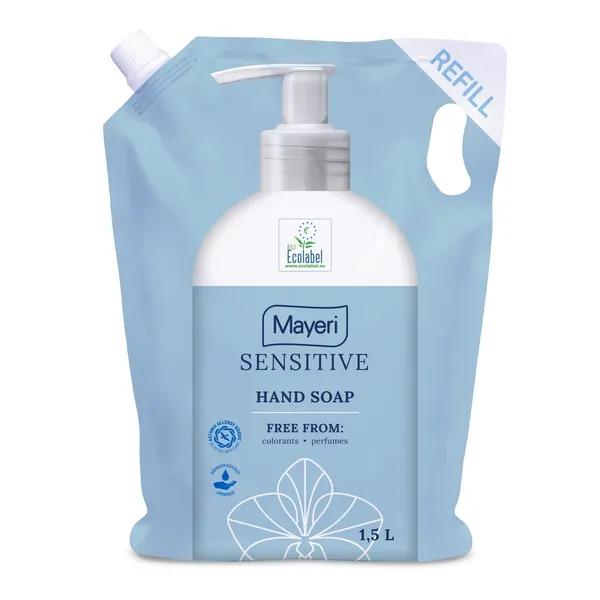 Skystas rankų muilas (papildymas) MAYERI SENSITIVE, 1,5L