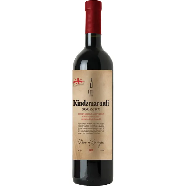 Raudonas pusiau saldus vynas ADATI KINDZMARAULI, 11,5 %, 0,75 l