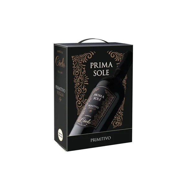 Raudonasis pusiau sausas vynas PRIMASOLE PRIMITIVO, 13,5 %, 3 l