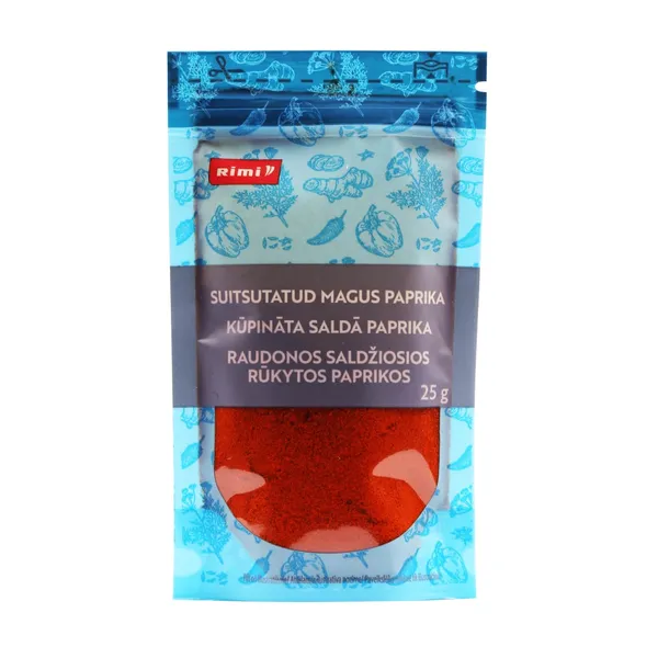 Raudonos saldžiosios rūkytos paprikos RIMI, 25g