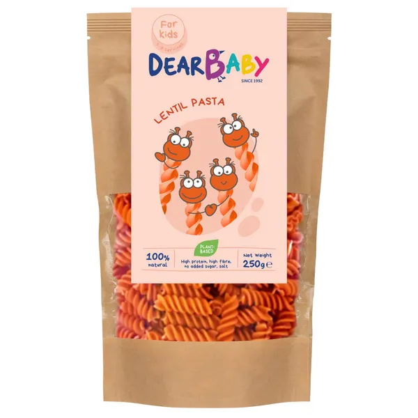 Raudonųjų lęšių makaronai DEAR BABY, 250 g