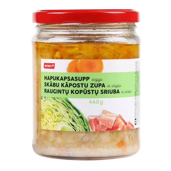 Skābu kāpostu zupa ar cūkgaļu Rimi 440g