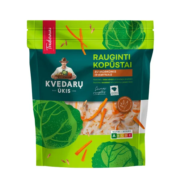 Rauginti kopūstai maišelyje TRADICINIAI, 1 kg