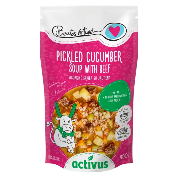 Raugintų agurkų sriuba su jautiena ACTIVUS & BEATOS VIRTUVĖ, 400 g
