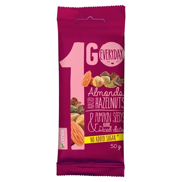 Riešutų, sėklų ir džiovintų datulių mišinys 1GO, 50 g