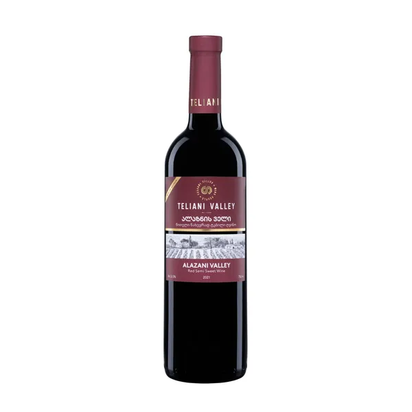 Raudonasis pusiau saldus vynas TELIANI VALLEY ALAZANI RED, 12 % 0,75 l