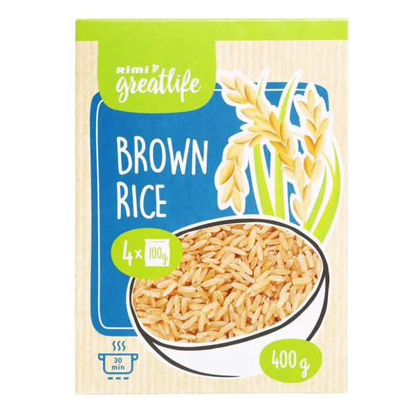 Rudieji ryžiai RIMI GREATLIFE, 4 x 100 g