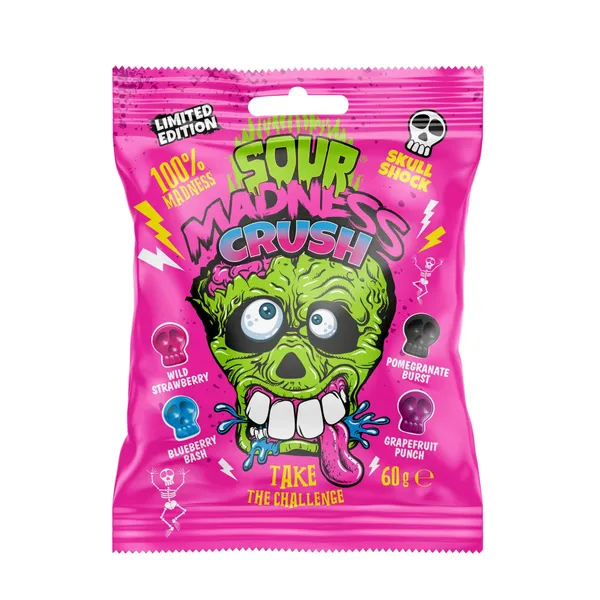 Rūgštūs saldainiai ARGO SOUR MADNESS CRUSH, 60 g