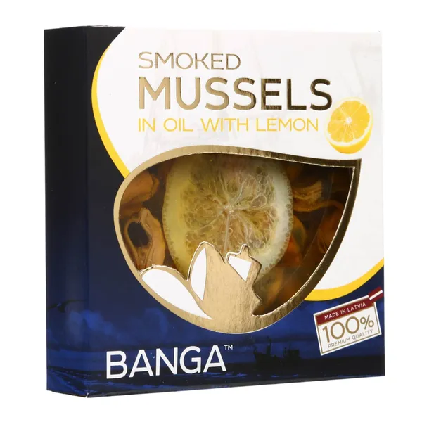 Rūkytos midijos aliejuje su citrina BANGA, 120 g