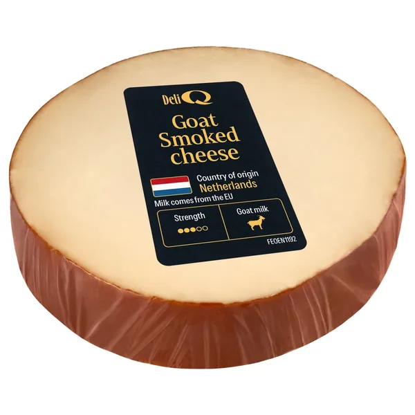 Rūkytas ožkų pieno sūris DELI Q, 45 % rieb., 130 g