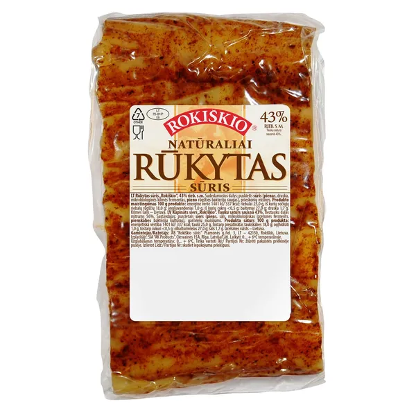Rūkytas ROKIŠKIO fermentinis sūris, 43 % rieb., 1 kg