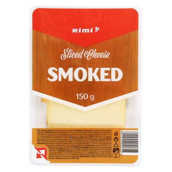 Rūkytas sūris RIMI, 40 % rieb., pjaustytas, 150 g