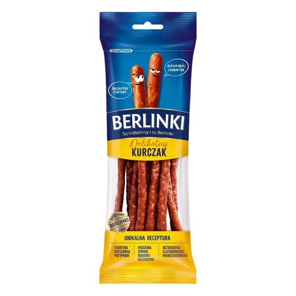 Rūkytos, džiovintos vištienos dešrelės KABANOS BERLINKI, 85 g