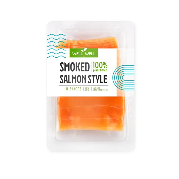 Rūkytos lašišos stiliaus augaliniai griežinėliai WELL WELL, 100 g