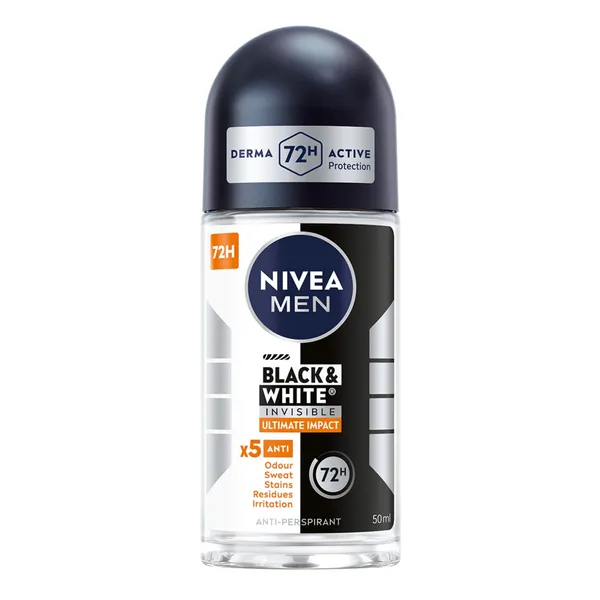 Rutulinis dezodorantas vyrams NIVEA B&W ULTIMATE IMPACT, 50 ml