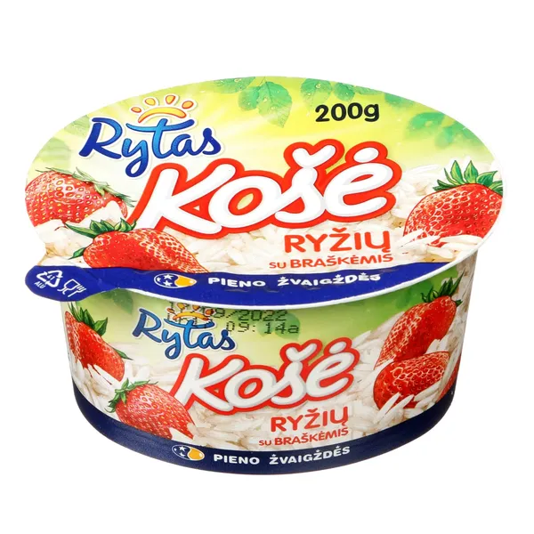 Ryžių košė RYTAS, su braškėmis, 200 g