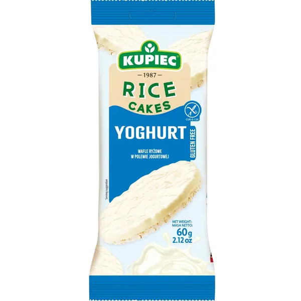 Ryžių trapučiai su jogurto glazūra KUPIEC, 60 g