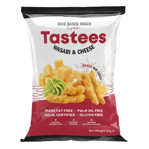 Ryžių užkandis sūrio skonio TASTEES WASABI, 65 g