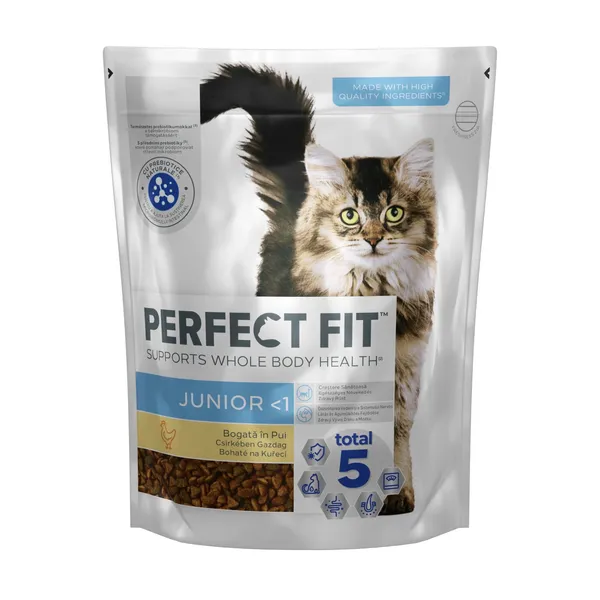 Sausas kačiukų ėdalas su vištiena PERFECT FIT JUNIOR, 750 g
