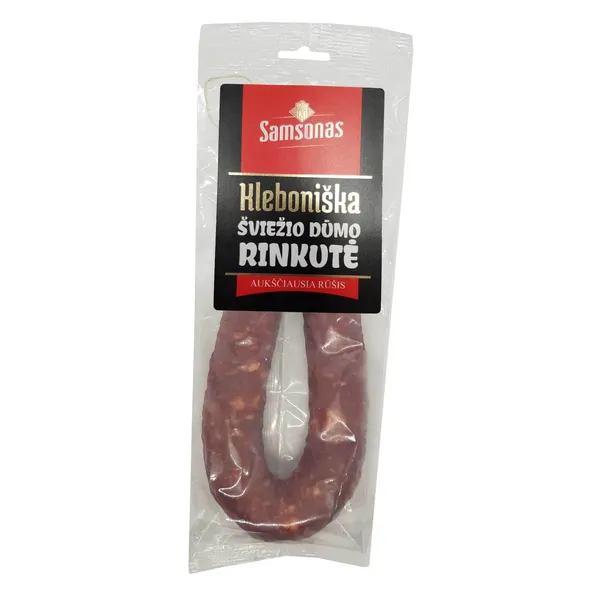 Šaltai rūkyta KLEBONIŠKA šviežio dūmo dešra, A. r., 250 g