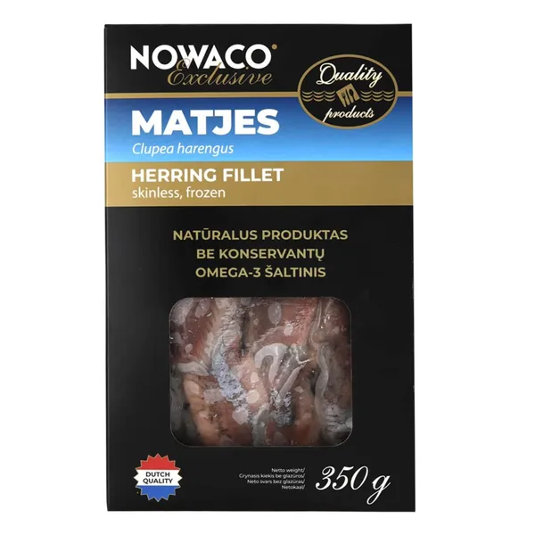 Šaldyta silkių MATJES filė NOWACO EXCLUSIVE, be odos, 350 g