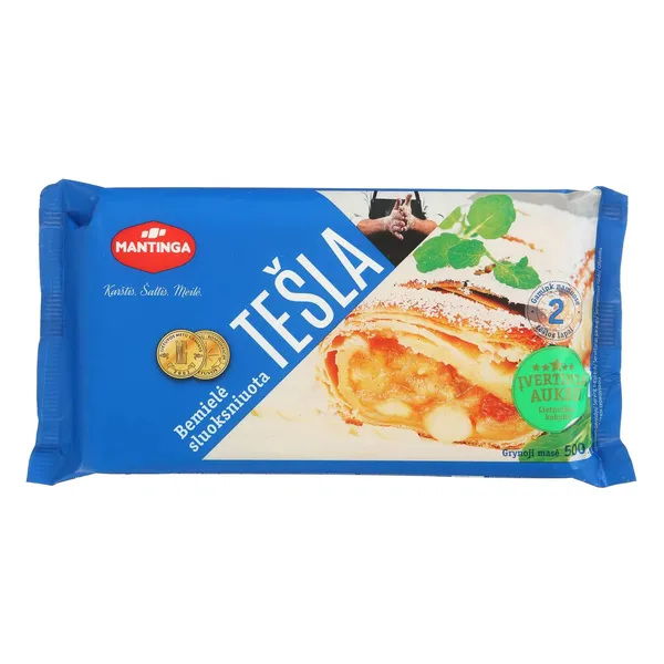 Šaldyta sluoksniuota, bemielė tešla MANTINGA, fasuota, 500 g (M)