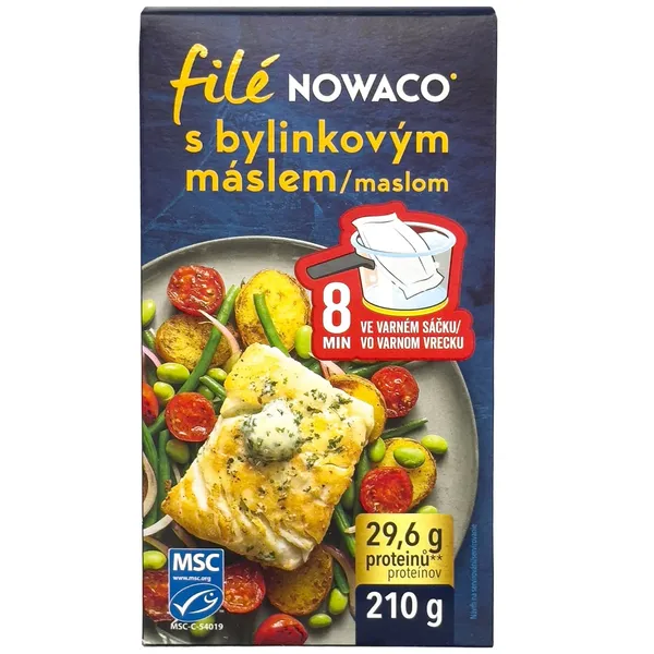 Šaldytos žuvies filė porcijos su žolelių sviestu NOWACO, 210 g, MSC