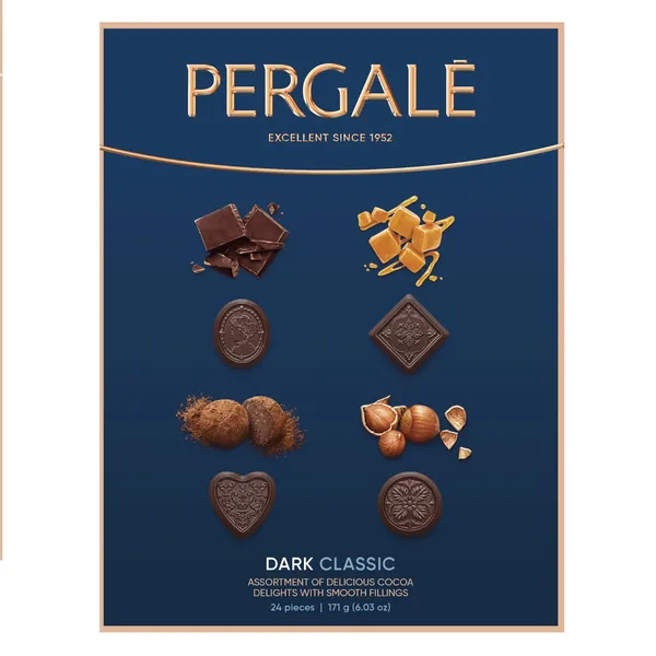 Saldainių rinkinys PERGALĖ DARK CLASSIC, 171 g