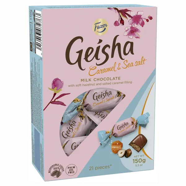 Pieninio šokolado saldainiai GEISHA CARAMEL & SEA SALT, 150 g