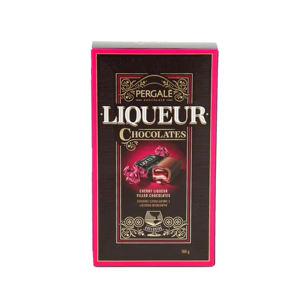 Šokoladiniai saldainiai PERGALĖ CHERRY LIQUEUR su vyšnių likeriu, 190 g
