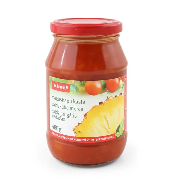 Saldžiarūgštis padažas su ananasais, RIMI, 480 g