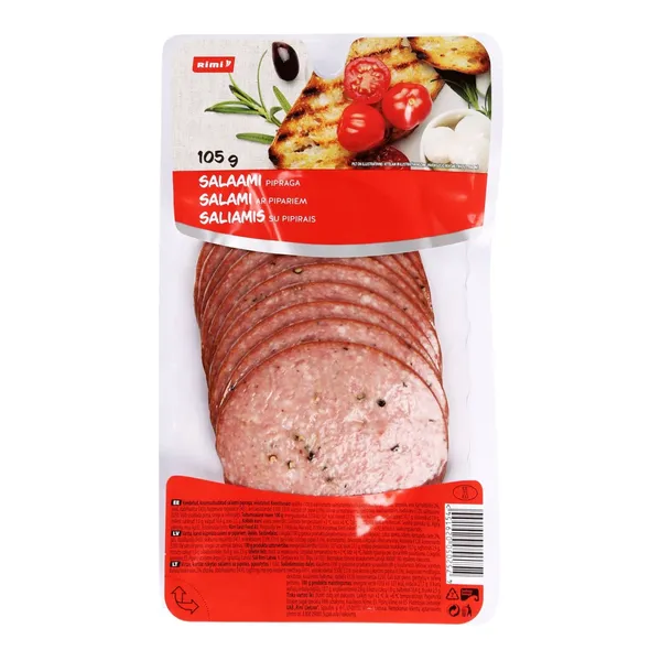 Saliamis su pipirais RIMI, pjaustytas, 105 g