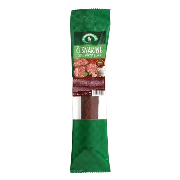 Šaltai rūkyta dešra KREKENAVOS Česnakinė, dujose, I r., 230 g,