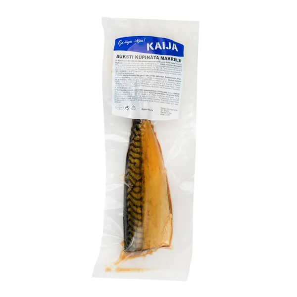 Šaltai rūkyta skumbrė KAIJA, be galvos, vakume, 1 kg