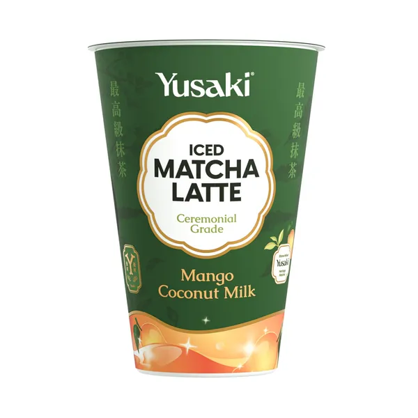 Šaltos mangų skonio arbatos gėrimas su saldikliais MATCHA LATTE, 220 ml