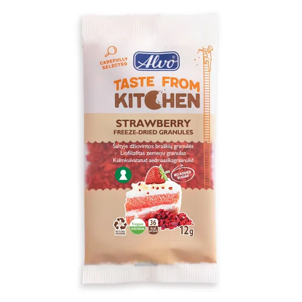 Liofilizētas zemeņu granulas Alvo 12g