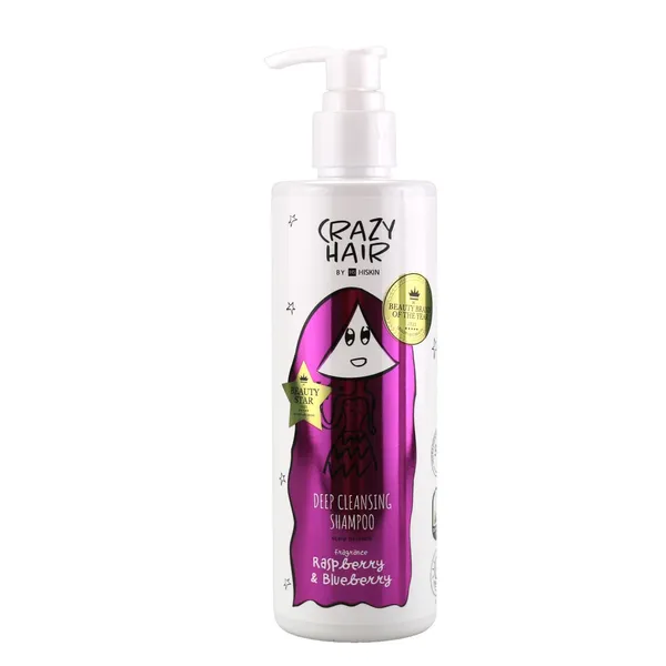 Giliai valantis šampūnas CRAZY HAIR su aviečių ir mėlynių aromatu, 300 ml