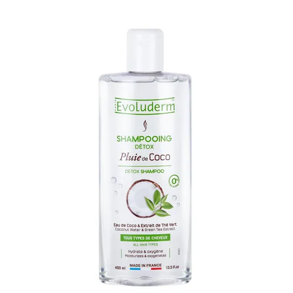Plaukų šampūnas PLUIE DE COCO EVOLUDERM, 400 ml