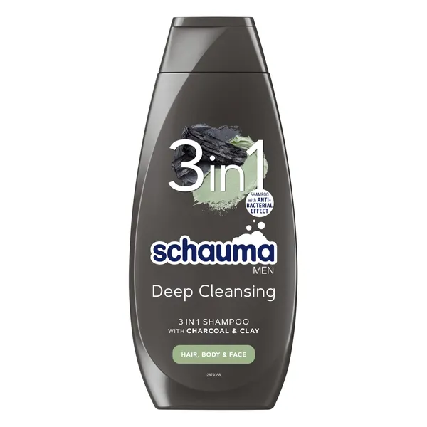 Šampūnas SCHAUMA  Men 3in1 Charcoal, 400 ml