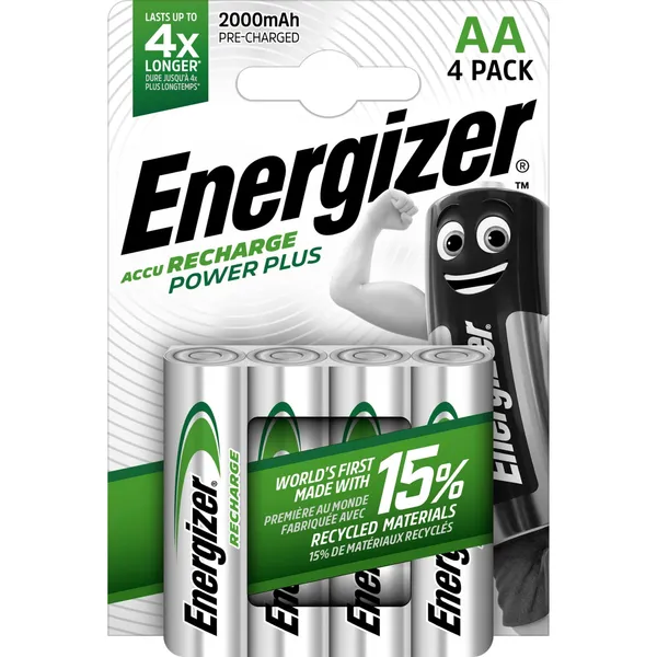Šarminės baterijos ENERGIZER Power Plus Rech AA, 4 vnt