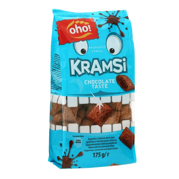 Sausi pusryčiai su šokolado skonio įdaru OHO KRAMSI, 175 g