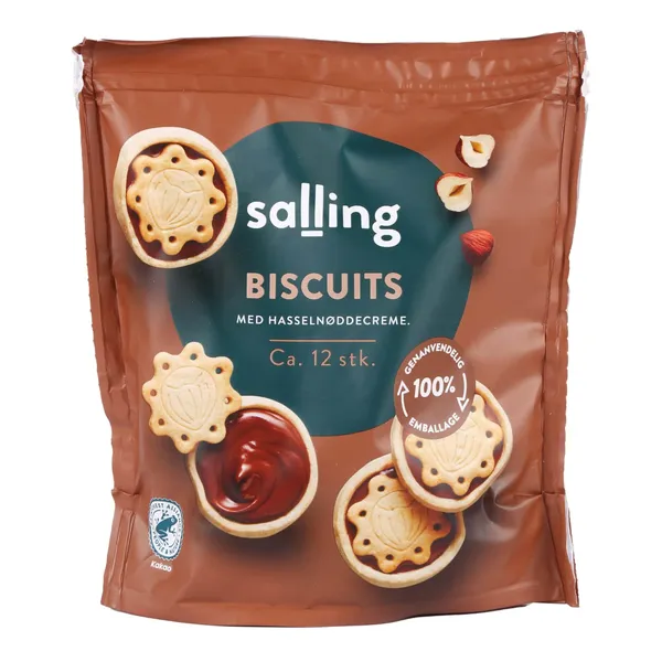 Sausainiai su lazdynų riešutų kremu SALLING, 175 g