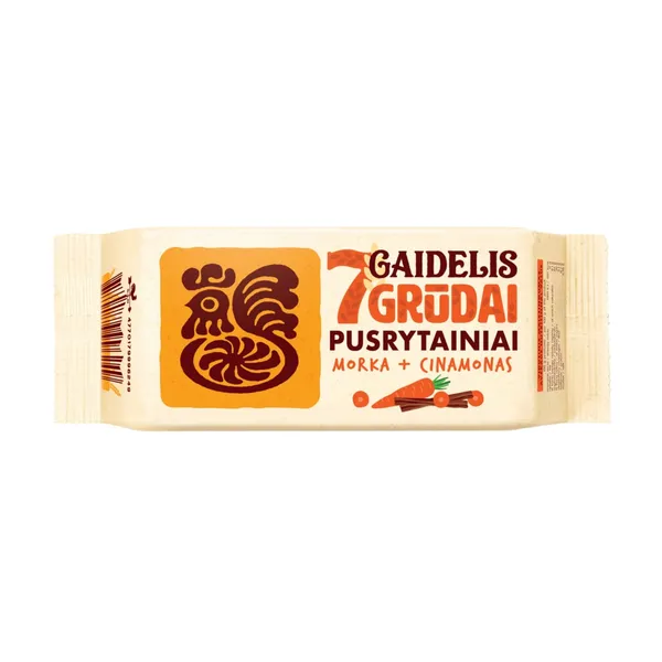 Morkų ir cinamono skonio sausainiai GAIDELIS 7 GRŪDAI, 160 g