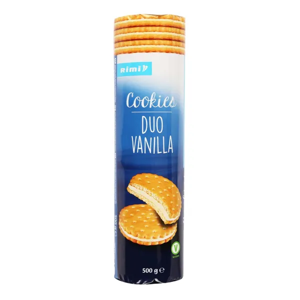 Sausainiai RIMI su vanilės skonio įdaru, 500 g