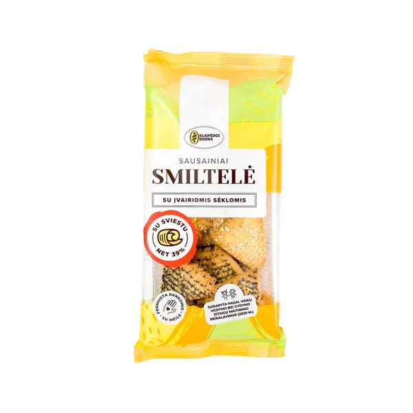 Sausainiai SMILTELĖ su įvairiomis sėklomis, 200 g