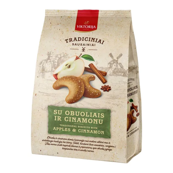 Sausainiai SU OBUOLIAIS IR CINAMONU, 250 g