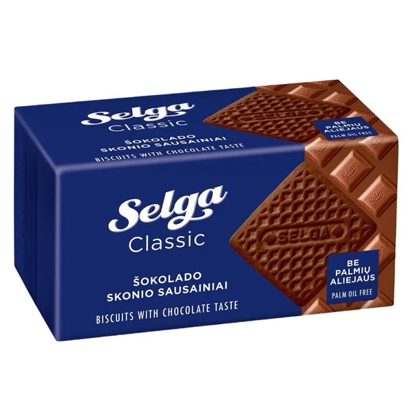 Sausainiai su šokoladiniu skoniu SELGA, 180 g