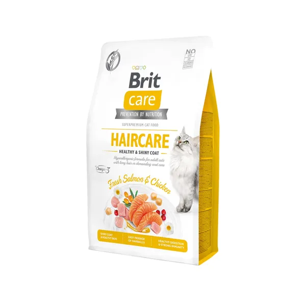 Sausas kačių ėdalas BRIT CARE CAT GF HAIRCARE HEALTHY & SHINY, 2 kg